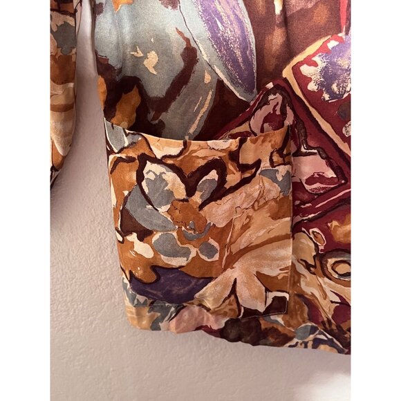 VTG Barrie Stephens 8 Women Abstract Floral Blazer Jacket Multicolor Rayon Lined - Picture 10 of 16